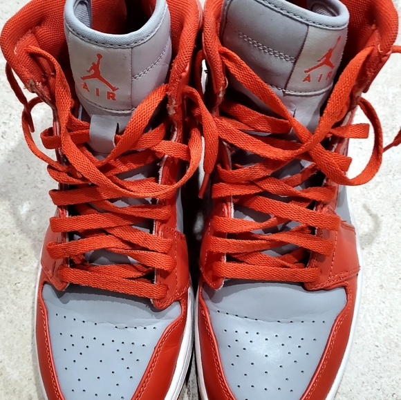 Nike Air Jordan 1 Retro High 2010 Spice Wolf Grey Men's 14 Orange 332550-006 - Picture 7 of 8